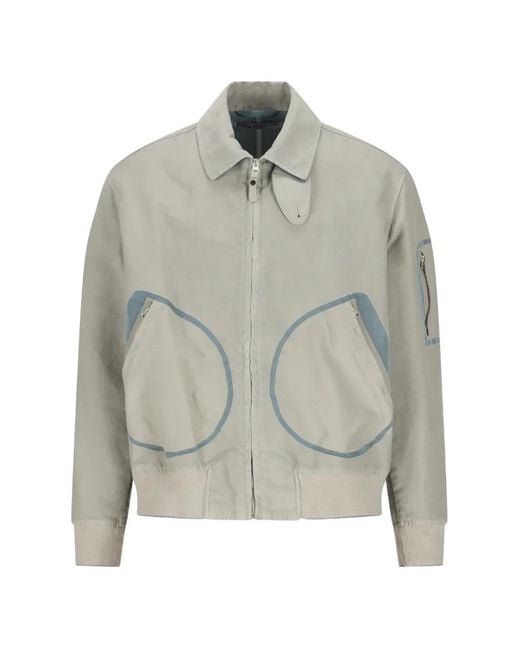 Massimo Osti Studio Gray Polo Collar Bomber Jacket for men