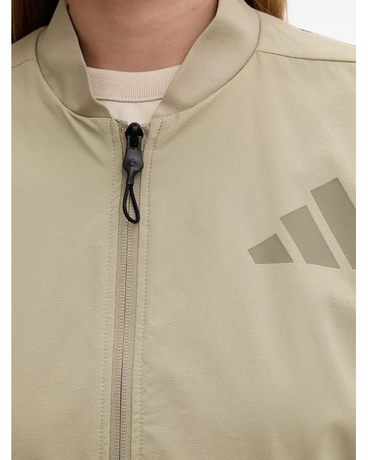 Adidas Natural Logo-Print Bomber Jacket