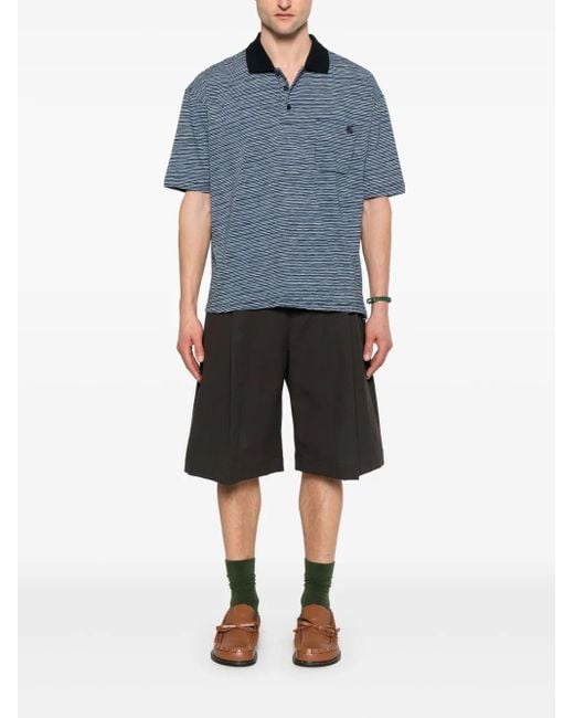 Etro Blue Jersey Polo for men