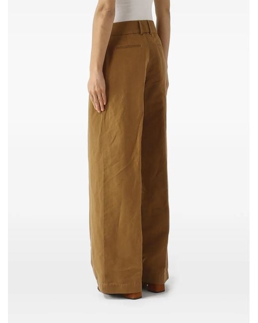 PT Torino Natural Wide-Leg Tailored Trousers