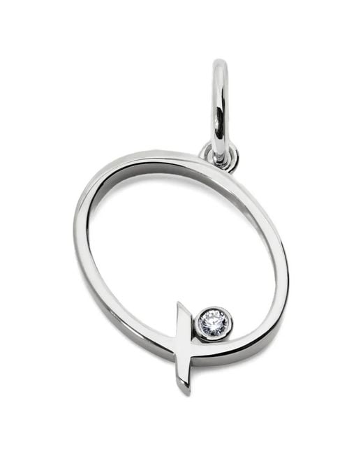 Monica Vinader Metallic Solitaire Diamond Initial Pendant