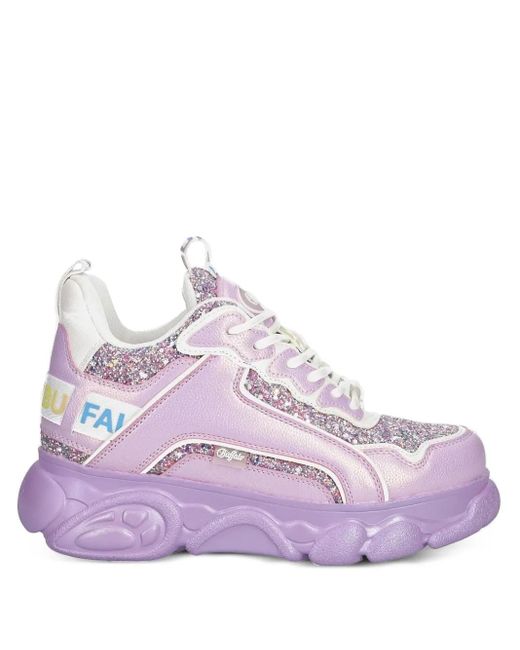 Buffalo Purple Cld Chai Glitter Platform Sneakers