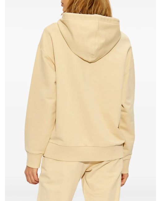 Moncler Natural Logo-Embroidered Cotton Hoodie