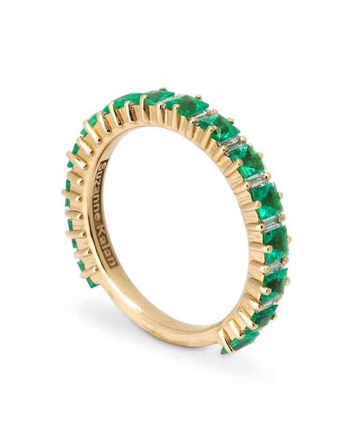 Suzanne Kalan Green 18Kt Emerald And Diamond Band Ring