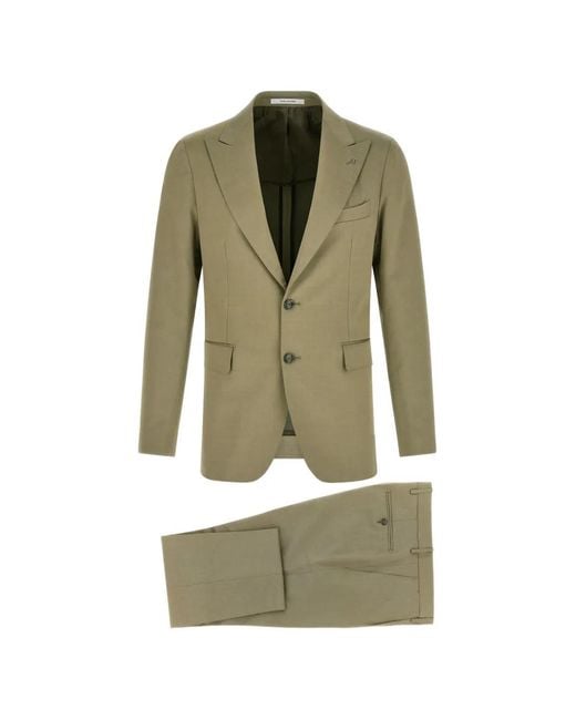 Tagliatore Green Peak-Lapels Suit for men