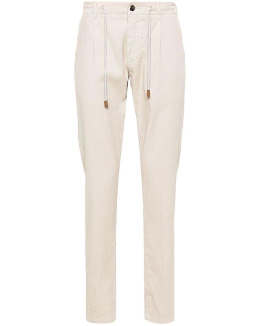 Pantalon en lin à taille à lien de resserrage Eleventy pour homme en coloris Natural