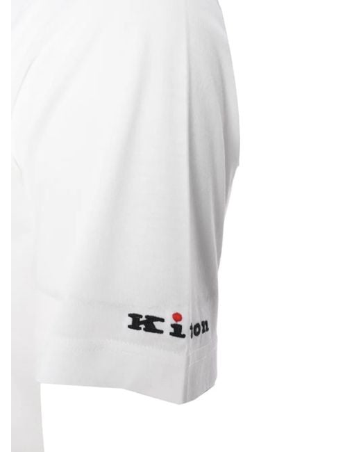 Tシャツ・カットソー KITON Logo embroidery t-shirt White Kiton logo-embroidered T-shirt | White | FARFETCH