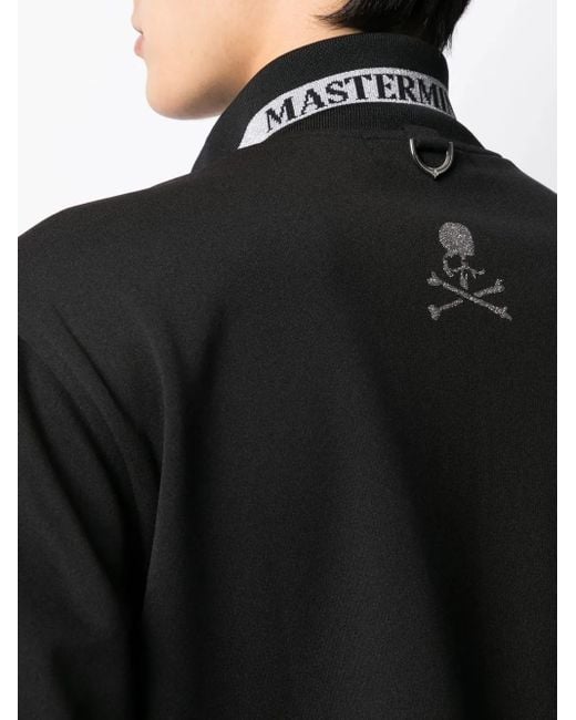 MASTERMIND WORLD Black Glitter-Logo Bomber Jacket for men