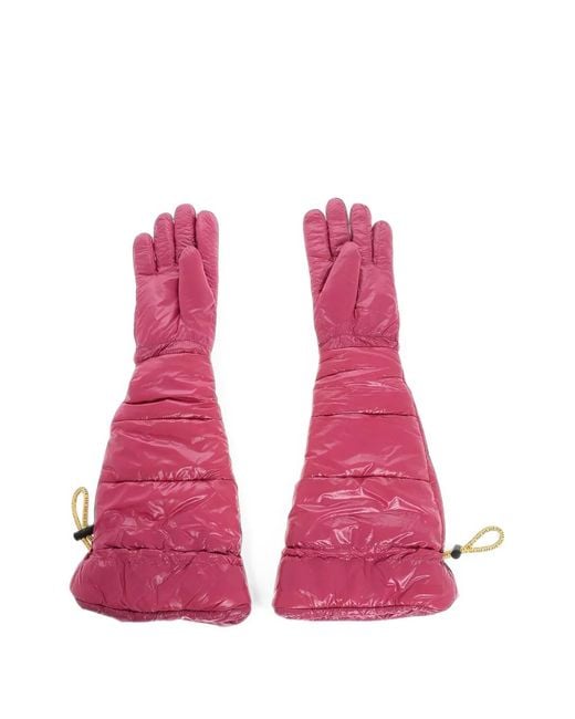 DSquared² Pink Quilted Padded Ski Gloves