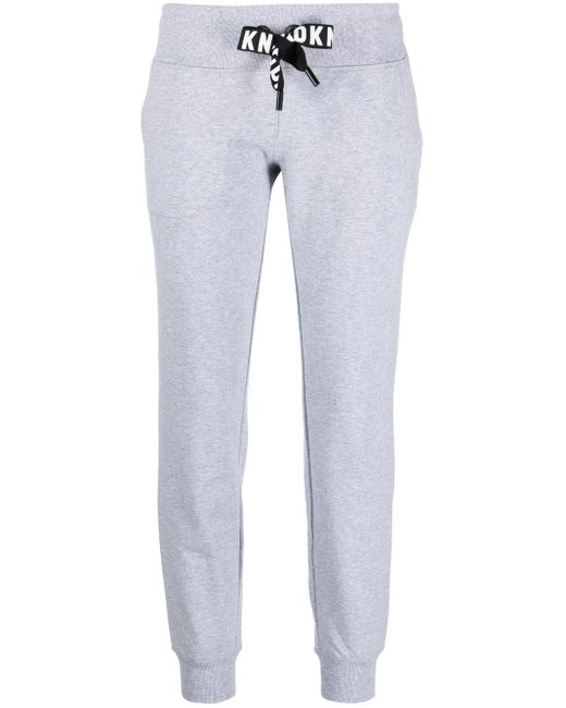 DKNY Blue Logo-Print Drawstring Track Pants