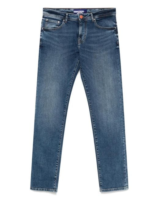 Manuel Ritz Blue Logo-Patch Jeans for men
