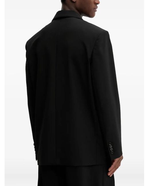 Nanushka Black Double-Breasted Patch-Pocket Blazer for men