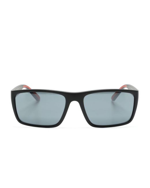 Ferrari Gray Rectangle-frame Mirrored Sunglasses for men