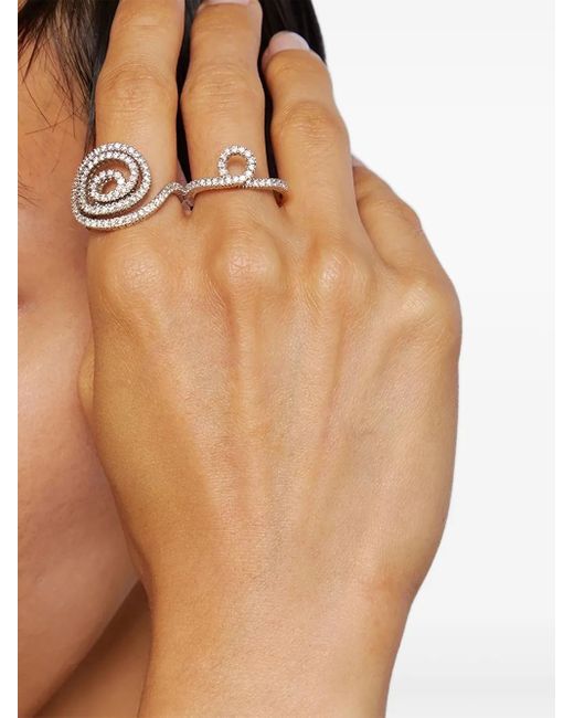 Delfina Delettrez Black 18K Diamond Loop Ring