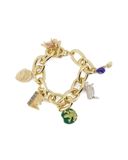 Pulsera con detalle de charm Burberry de color Metallic