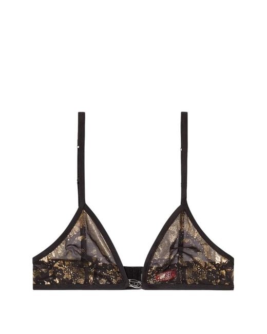 DIESEL Black Soutien-Gorge En Tulle Stretch À Effet Métallisé
