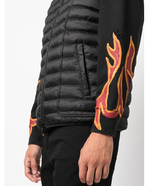 DIESEL Black W-Hawkyl-Sl Padded Gilet for men