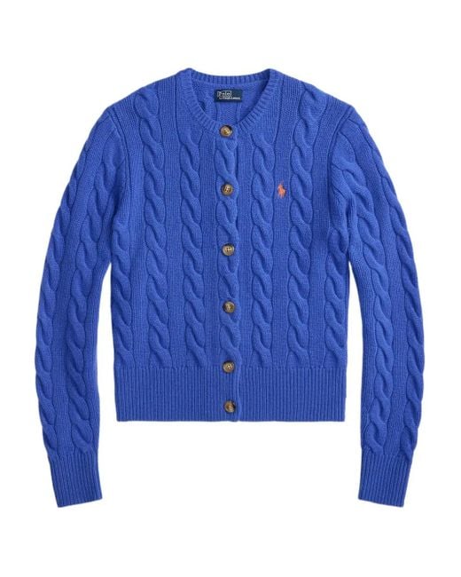 Polo Ralph Lauren Blue Cable-Knit Cardigan