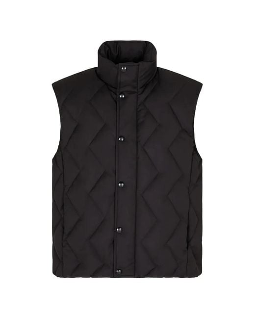 Giorgio Armani Black Chevron-Quilted Gilet for men
