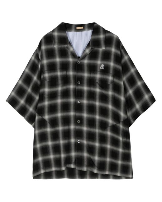 Chemise en coton à carreaux Undercover pour homme en coloris Black