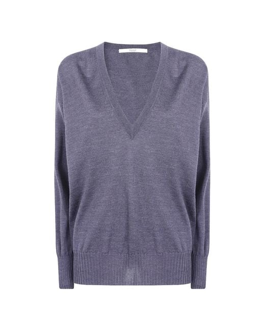 Nuur Blue V-Neck Sweater