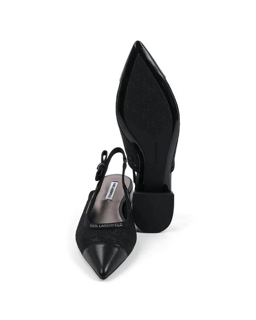 Karl Lagerfeld Black Escarpins Kerrie À Bride Arrière Et Logo