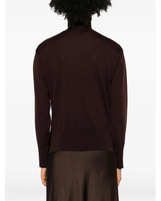 Daniele Fiesoli Brown Turtleneck Merino-Wool Sweater