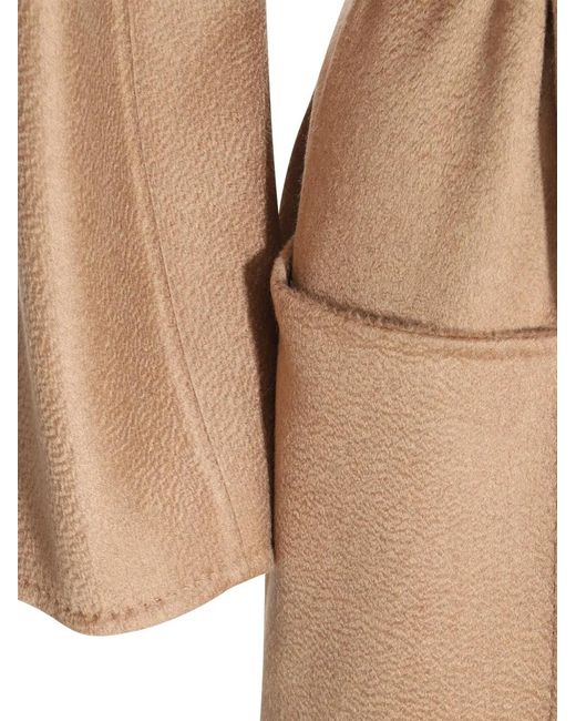Max Mara Natural Belted Notch-Lapel Coat