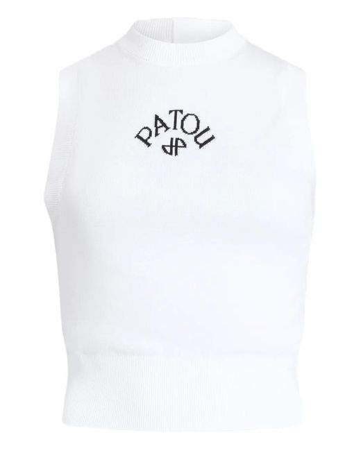 Patou White Sleeveless Knitted Top