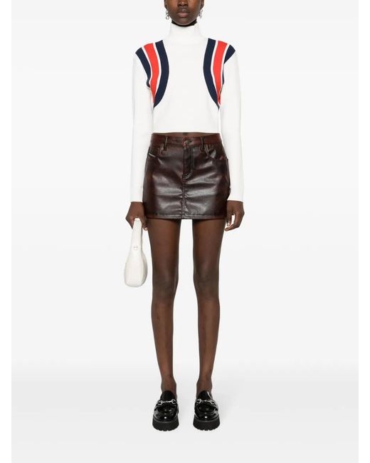 Gucci Red Sylvie-Web Knitted Cropped Top