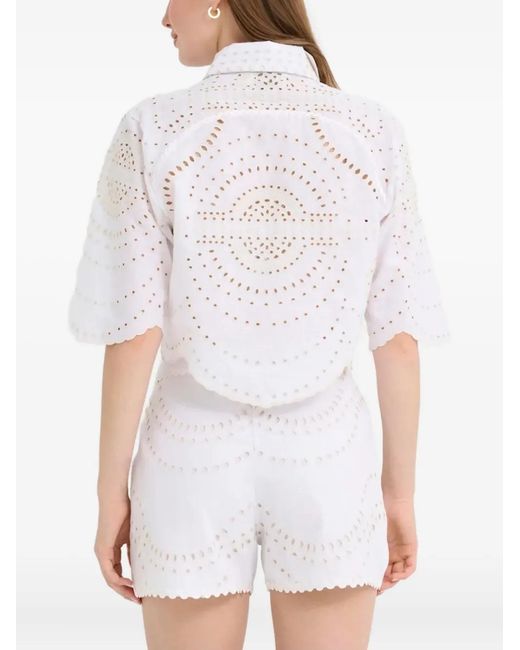 Charo Ruiz White Emmie Openwork Shirt