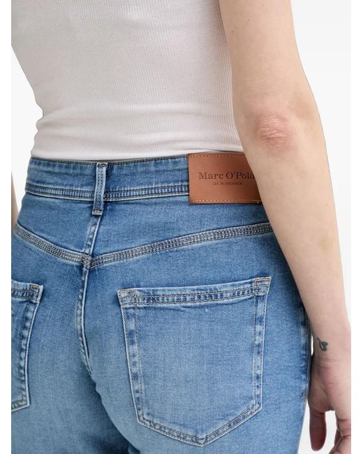 Marc O' Polo Blue Faded-Effect Five-Pocket Shorts