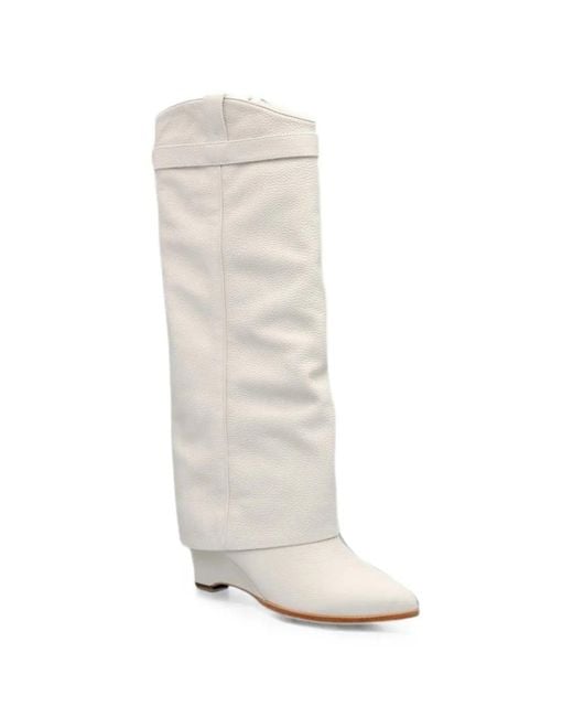 Kat Maconie White Pointed-Toe Boots