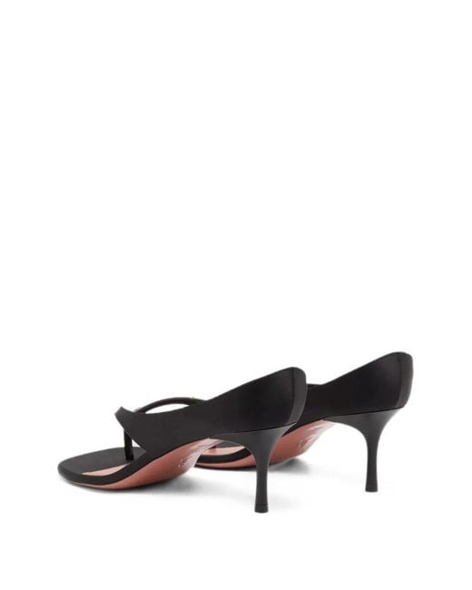 AMINA MUADDI Black Alexandra Thong Slippers 60 Satin