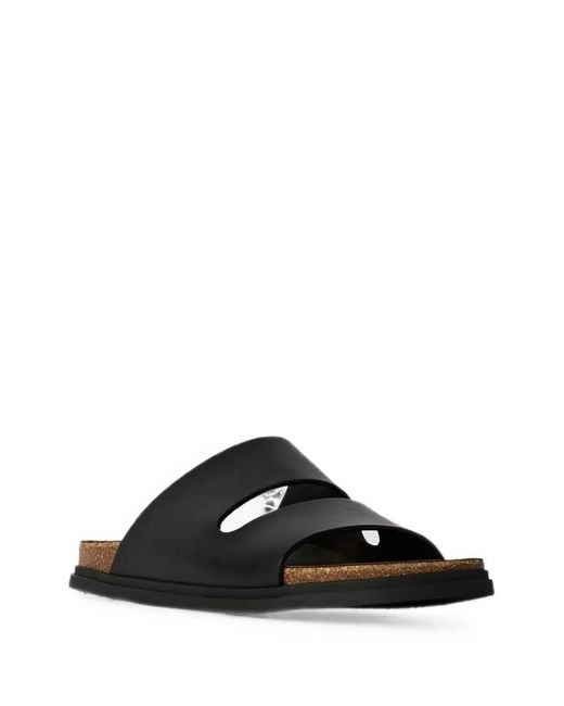 The Row Black Sandales En Cuir