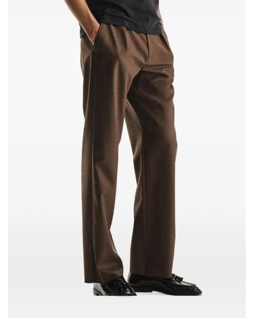 The Row Gray Tami Pleated Wool Trousers for men