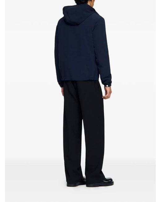 Sandro Blue Hooded Zip-Up Jacket for men