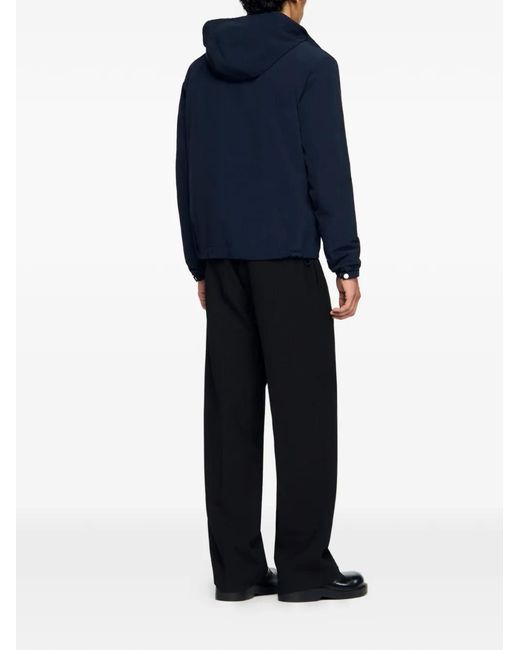 Sandro Blue Hooded Zip-Up Jacket for men