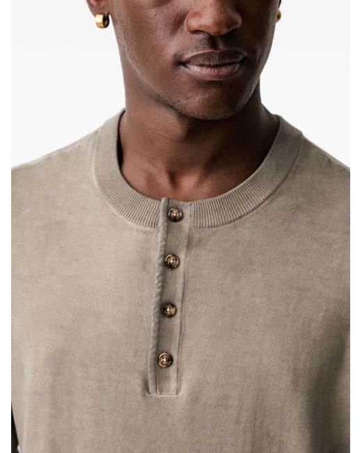Rag & Bone Gray Henley-Neck Sweater for men