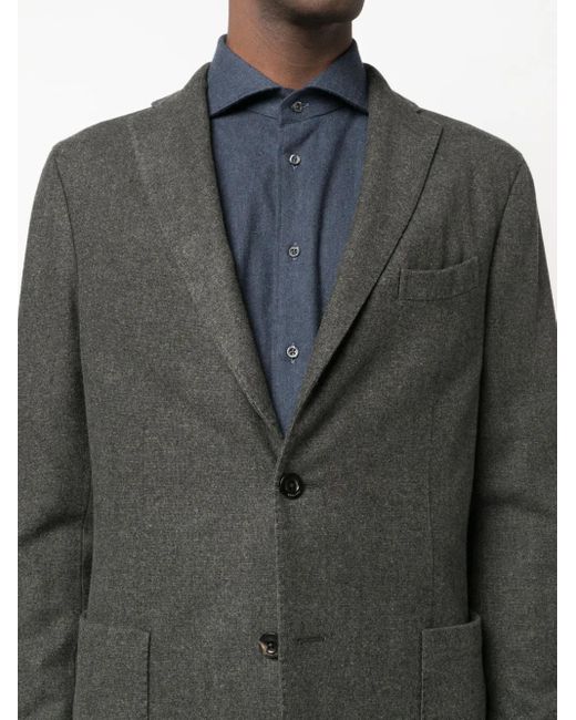 Boglioli Black Notched-Collar Single-Breasted Blazer for men