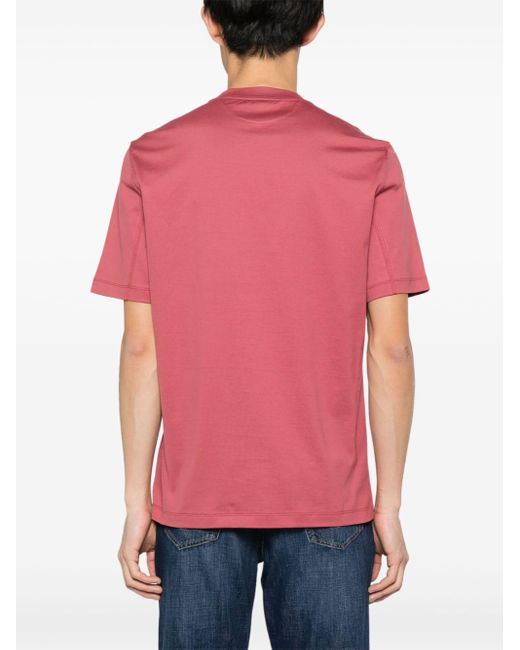 Brunello Cucinelli Pink Cotton Crew-neck T-shirt for men