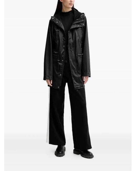Rains Black Drawstring Hooded Jacket