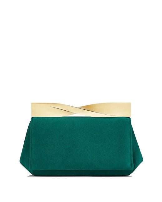 Aquazzura Green Mini Twist Clutch Bag