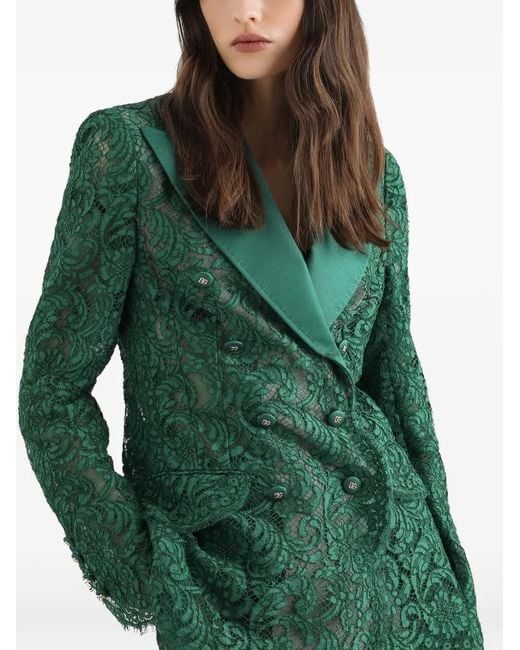 Dolce & Gabbana Green Double-Breasted Blazer