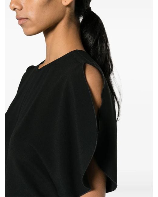 Victoria Beckham Black Victoria Beckham Gathered Waist Midi Dress