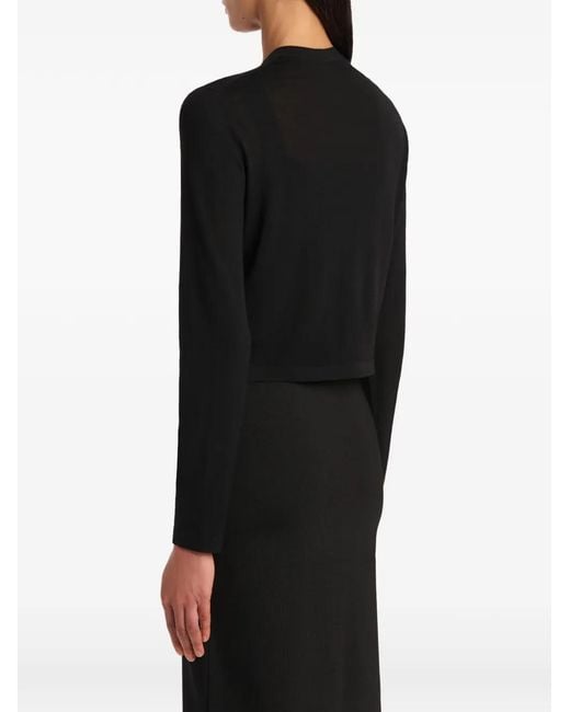 Khaite Black Button-Front Cardigan