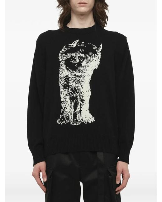 Sacai Where The Wild Things Are Graphic-Print Sweatshirt in Black