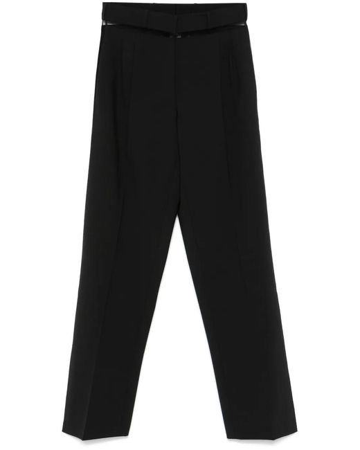 Nensi Dojaka Black Wide-Leg Tailored Trousers