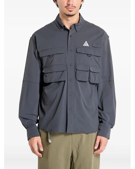 Nike Gray Orb Weaver Multiple-Pocket Shirt for men