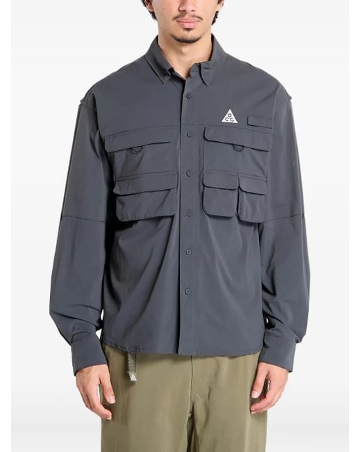 Nike Gray Orb Weaver Multiple-Pocket Shirt for men